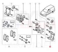 Pidurisadula raam (kelk) tagumine vasak OEM Renault Kangoo 4x4