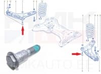 Esisilla õõtshoova kinnituspolt, eesmine OEM Renault Trafic 2001-