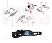 Ukselingi alusraam, esiuks vasak/liuguks parem/tagauks parem OEM Renault Kangoo 2008-