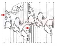 Turvavöö tagumine OEM Renault Trafic II