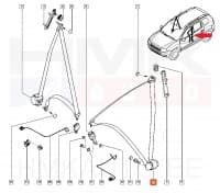 Turvavöö eesmine vasak OEM Dacia Duster