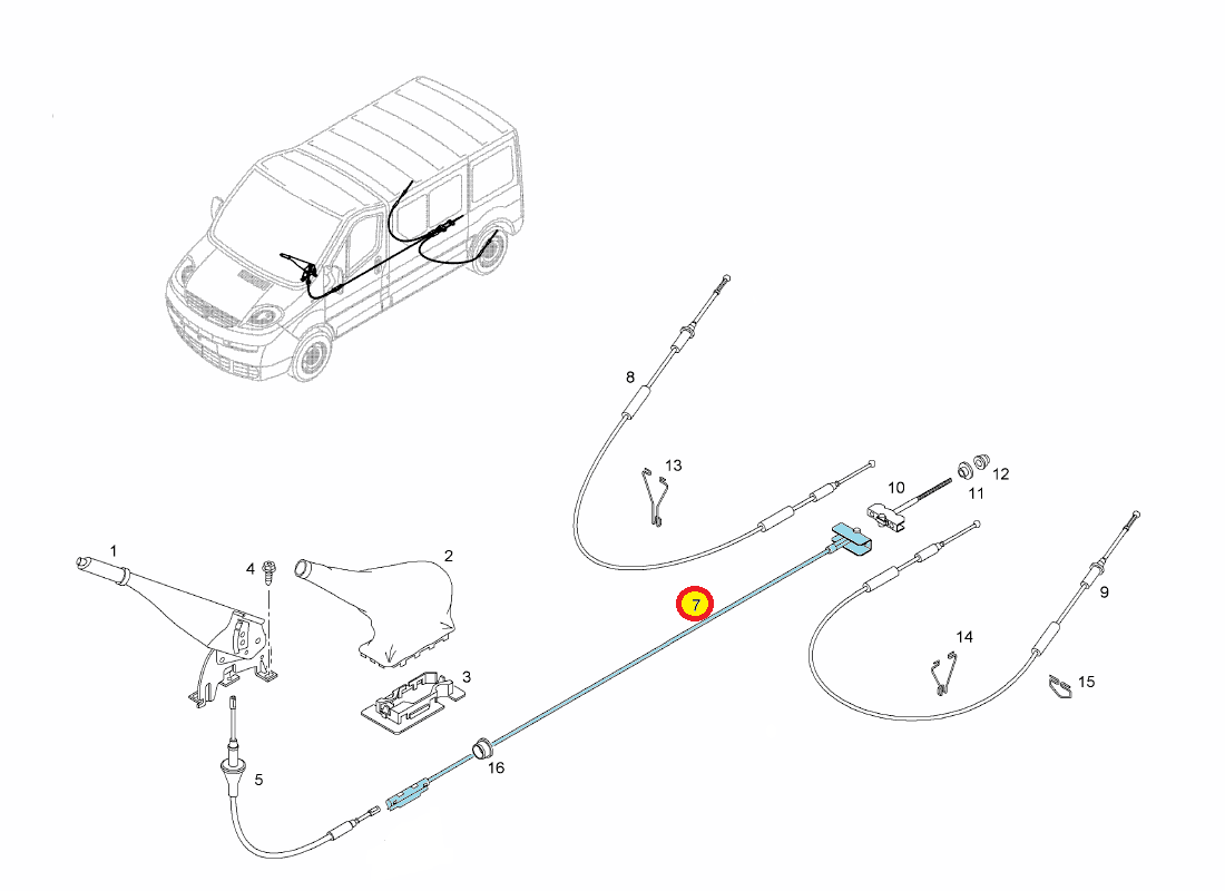 Seisupiduritross keskmine OEM Renault Trafic II L2 01-09