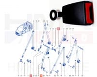 Turvavöö vastus sisemine 2- ja 3-s istmerida OEM Renault Trafic 2014-