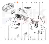 Küljepeegel vasak OEM Renault Espace V
