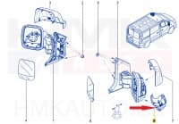 Uksepeegli korpus parem OEM Renault Trafic 2014-  alumine must