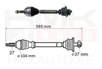 Veovõll komplektne vasak Renault Laguna II 2,2dCI
