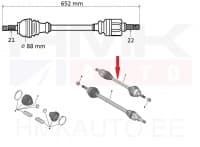 Veovõll komplektne vasak Citroen C3 III, C4 Cactus 1,2VTi 2014-