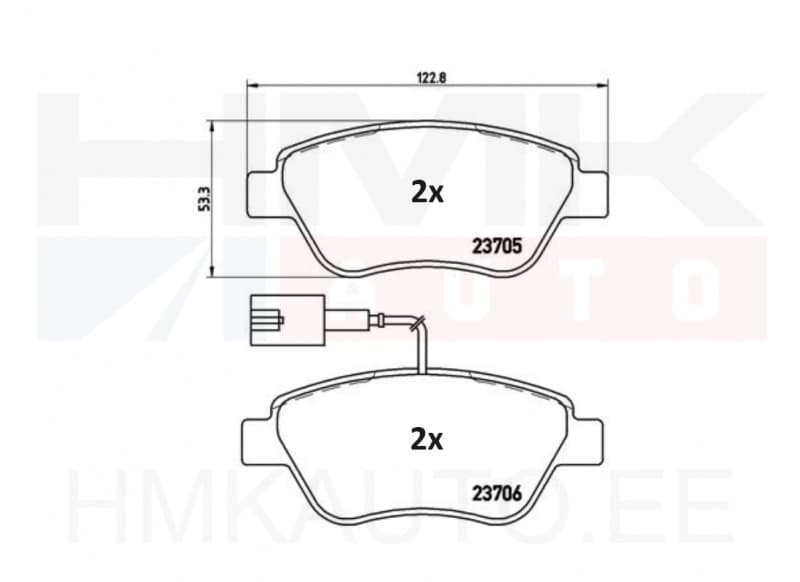 Piduriklotside komplekt eesmine Nemo/Bipper/Fiorino (2 anduriga)