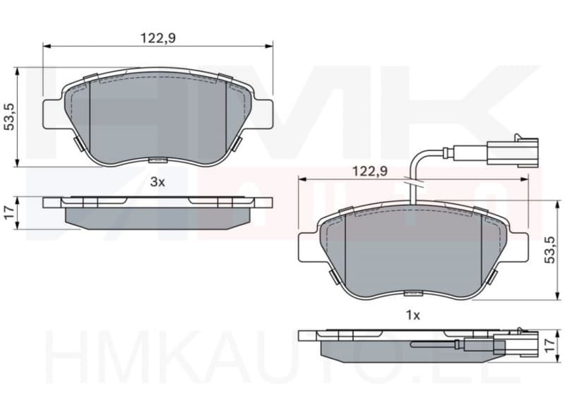 Piduriklotside komplekt eesmine Nemo/Bipper/Fiorino (1 anduriga)