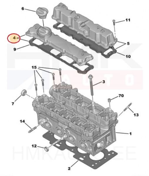 Klapikambri kaas OEM Citroen/Peugeot 1,4 16V ET3J4