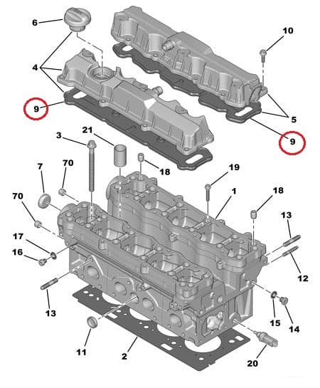 Klapikambrikaane tihend OEM PSA TU5JP4