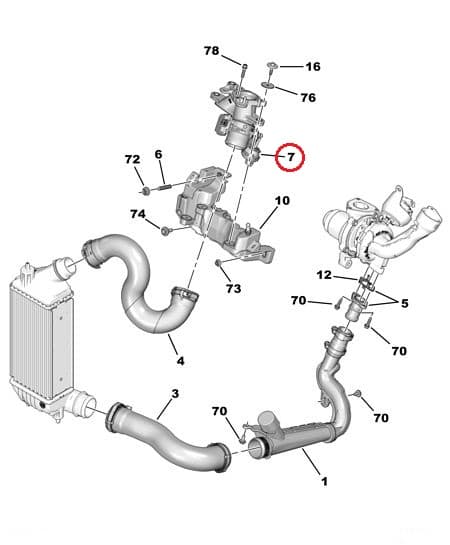 'Drosselklapp OEM Citroen/Peugeot 2,0HDi DW10CTED4