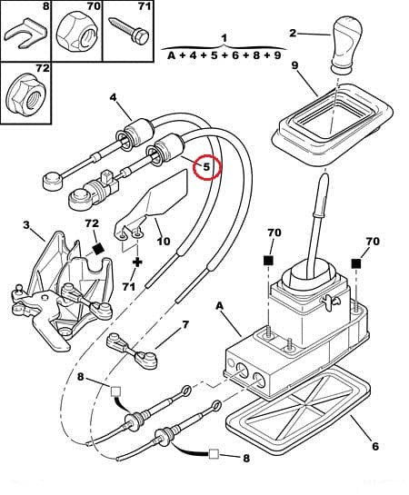 Käiguhoovastiku tross OEM Citroen C5/Peugeot 407