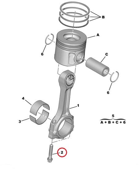 Kepsu kinnituspolt OEM Jumper/Boxer/Ducato 2,2HDI 2006- M9x1-L46,6