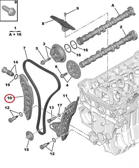 Mootori ketipinguti tald OEM Citroen/Peugeot EP-mootorid