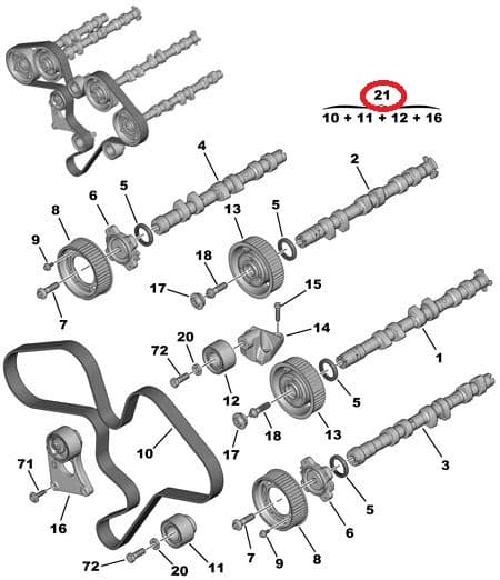 Hammasrihma komplekt OEM Citroen/Peugeot 3,0 V6 ES9