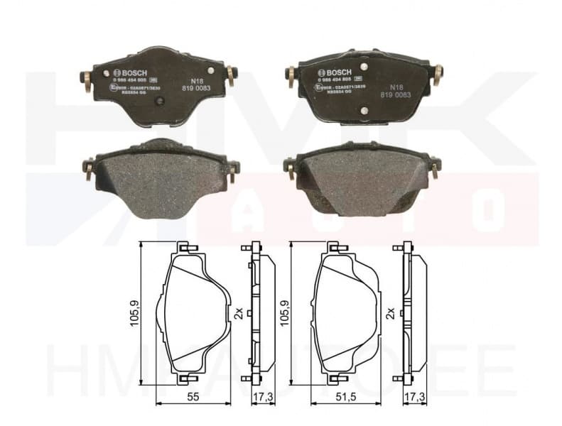 Piduriklotside komplekt tagumine Citroen C4 Picasso / Peugeot 3008 , 5008