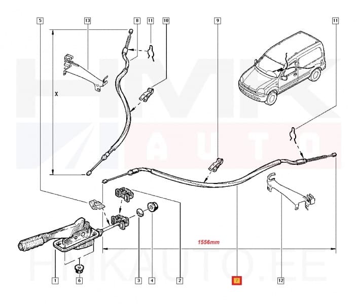 Seisupiduritross tagumine vasak Renault Kangoo 4x4