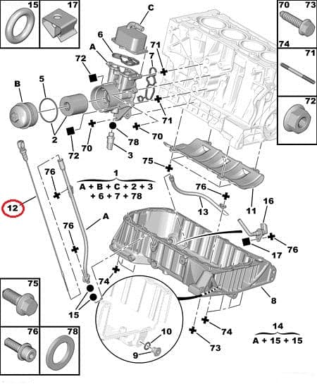 Õlivarras OEM Citroen/Peugeot 1,8-2,0 16V