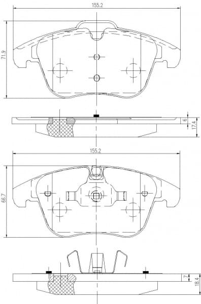 Piduriklotside komplekt eesmine Citroen C5 (X7) , Peugeot 508