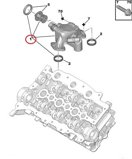 Termostaat korpusega OEM Peugeot/Citroen 2,7HDi