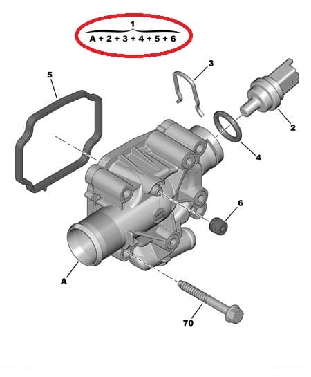 Termostaat korpusega OEM PSA 1,4/1,6 04-