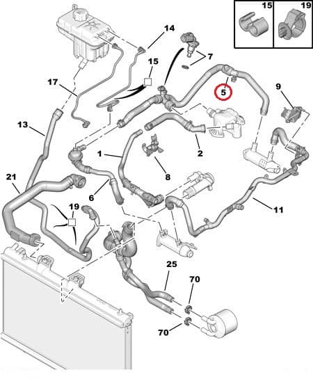 Jahutusvedeliku toru OEM Citroen/Peugeot 2,7HDi