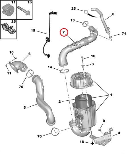 Õhufiltri toru OEM Jumper/Boxer/Ducato 2,2HDI 2006- Euro4