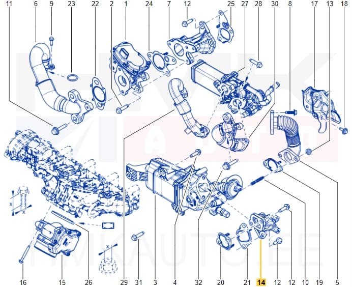 EGR jahuti flants OEM Renault Master 2,3DCI 2010-