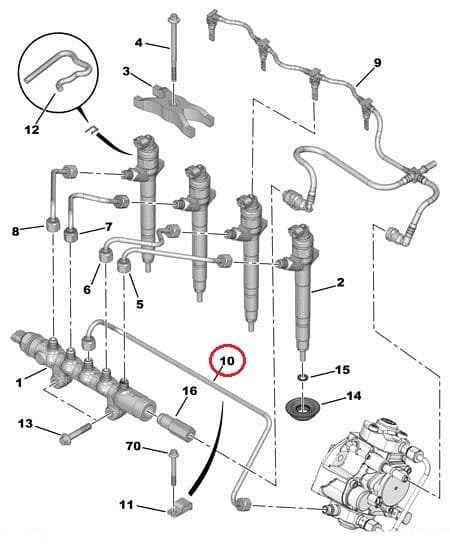 Kütusepumba kõrgsurvetoru OEM Jumper/Boxer/Ducato 2,2HDI 2006- Euro4