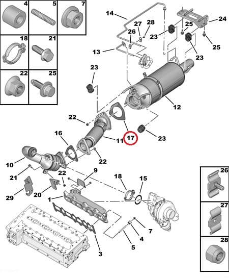 Summuti tihend OEM Jumper/Boxer/Ducato 3,0HDI Euro5