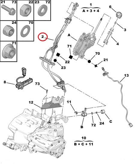 Käiguhoovastiku trosside komplekt OEM Jumper/Boxer/Ducato 2,2HDI 2011-
