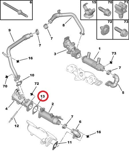 EGR klapi tihend OEM Citroen/Peugeot 2,7HDI
