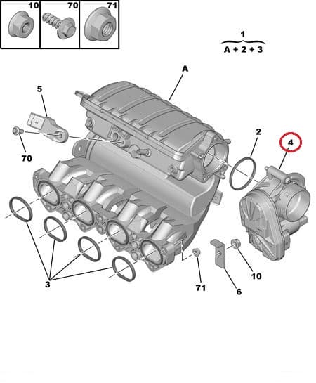 Drosselklapp OEM Citroen/Peugeot 1,6 16V TU5JP4