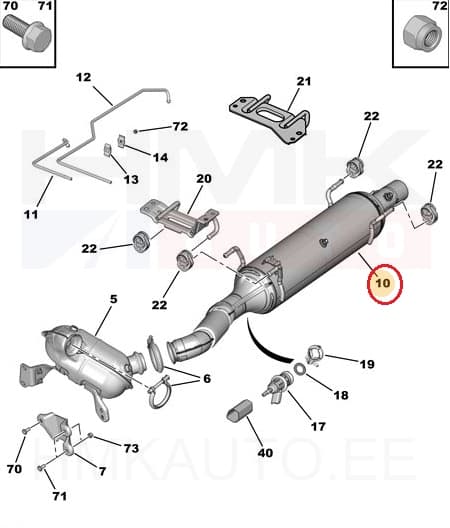 Tahmafilter(DPF/FAP) OEM Jumper/Boxer 2,0BlueHDi DW10FU Euro6