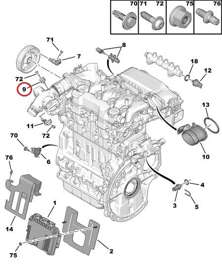 Sisselaskekollektori rõhuandur(MAP) OEM Peugeot/Citroen