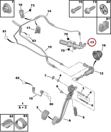 Siduri töösilinder OEM Citroen C5 /Peugeot 407