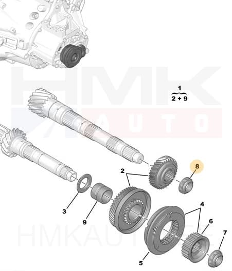 Käigukasti võlli mutter OEM Citroen/Peugeot BE4