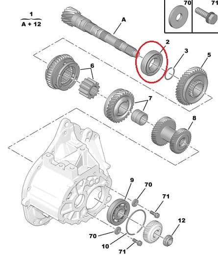 Käigukasti laager 36x72x19 Citroen/Peugeot BE3/BE4 k.kast