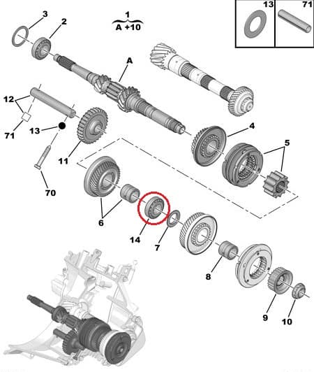 Käigukasti laager 25x52x14 Citroen/Peugeot/Fiat BE3/BE4/MB6