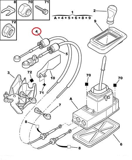 Käiguhoovastiku tross OEM Citroen C5/Peugeot 407