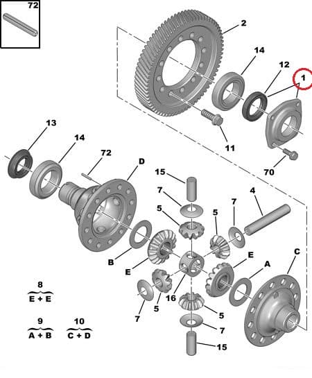 Veovõlli tihend vasak (koos korpusega) OEM Jumper/Boxer/Ducato 2,2HDI 06-
