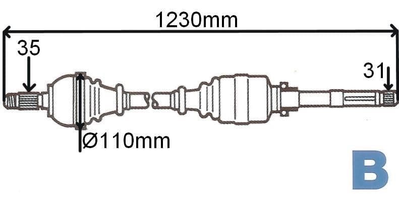 Veovõll komplektne parem Jumper/Boxer/Ducato 3,0HDI 2006-