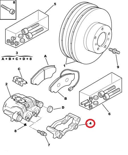 Pidurisadula raam (kelk) tagumine OEM Jumper/Boxer/Ducato 94-06