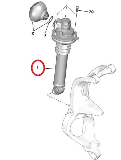 Amortisaator eesmine vasak OEM Citroen C5 2008-/C6 (hüdrauliline)