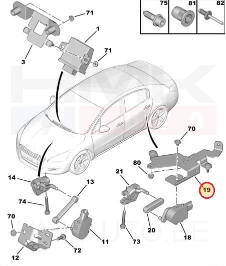 Kõrgusanduri kandur tagumine OEM Citroen C5, C6/ Peugeot 508