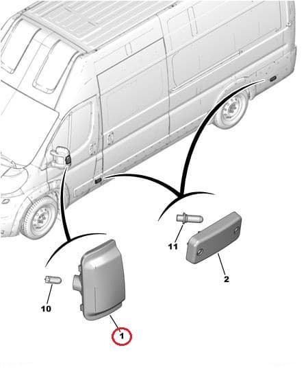 Suunatuli peeglis parem "oranz" OEM Boxer/Jumper/Ducato 06-