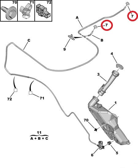 Klaasipesuri pihusti OEM Peugeot 206