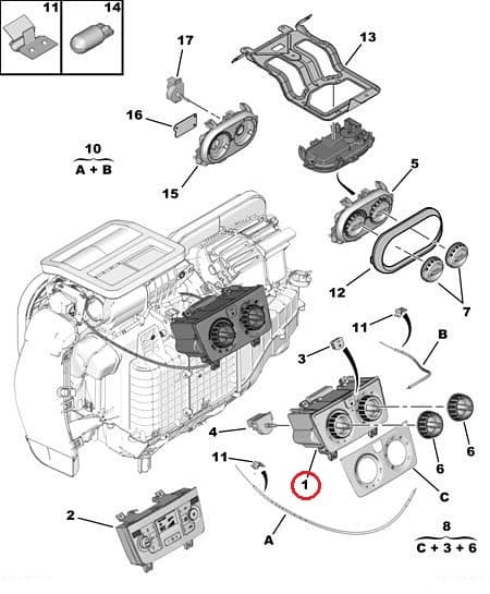 Salongisoojenduse juhtplokk OEM Jumper/Boxer/Ducato 2006- konditsioneeriga