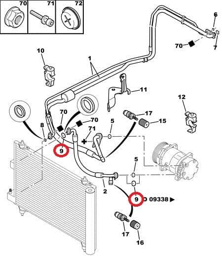 A/C toru tihend OEM Citroen C5